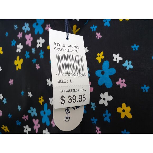 SOHO Babe New York Black Multicolor Florals Button-Up LS Shirt NWT Jr. Sz L - Picture 9 of 11